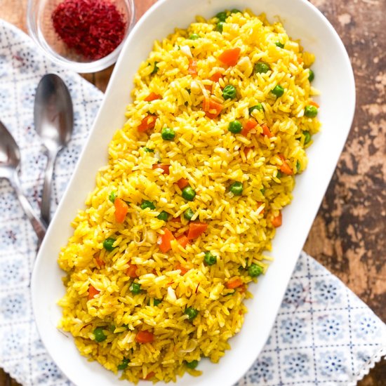 Garlicky Saffron Rice