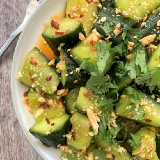 Smashed Cucumber salad