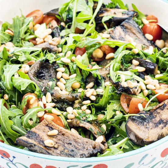 Grilled aubergine salad