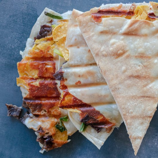 Carne Asada Crunch Quesadillas