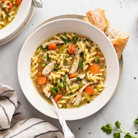 Chicken Noodle Soup from Scratch GF