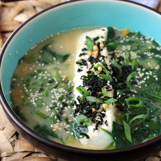 Miso soup with halibut