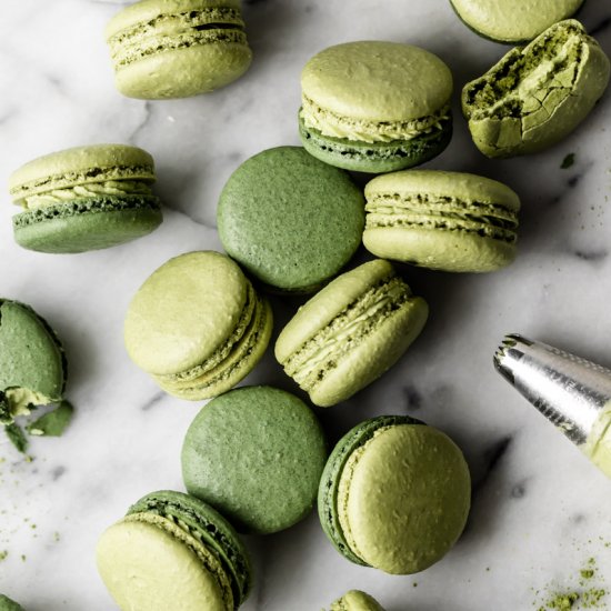 Matcha French macarons