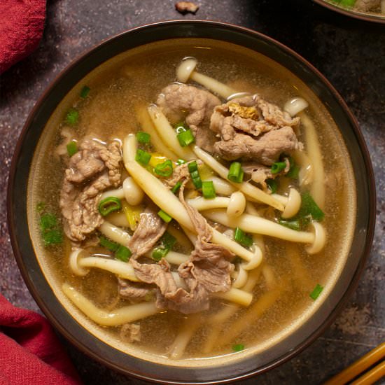 Fatty Beef Soup Stringy Mushrooms