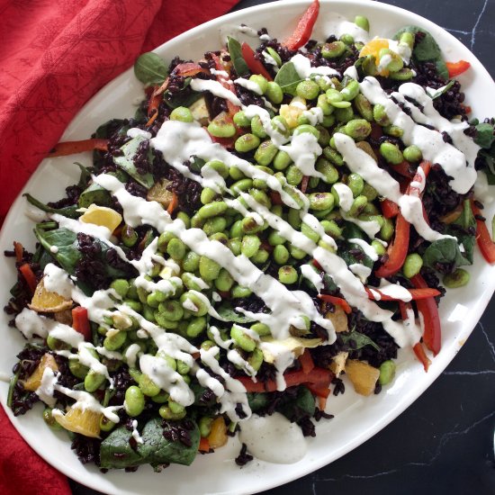 Black Rice Salad & Spicy Edamame