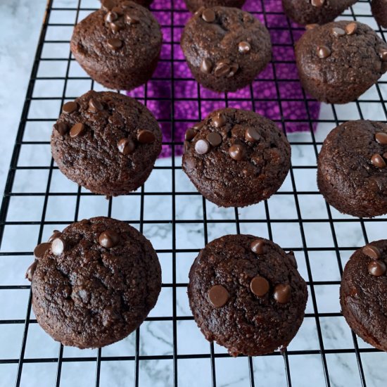 Vegan Chocolate Banana Mini Muffins