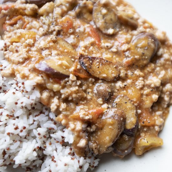 Eggplant and tomato stewed rice