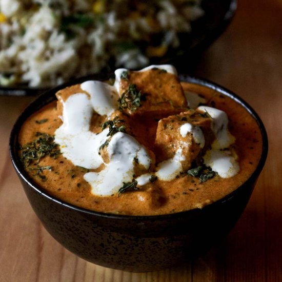 Restaurant style tofu butter masala