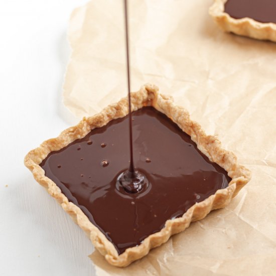 Chocolate Miso Caramel Tarts