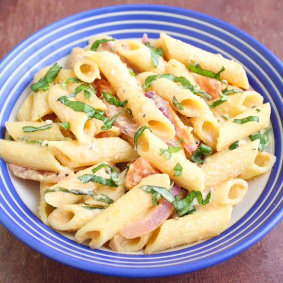 Hummus Pasta with Lemon and Basil