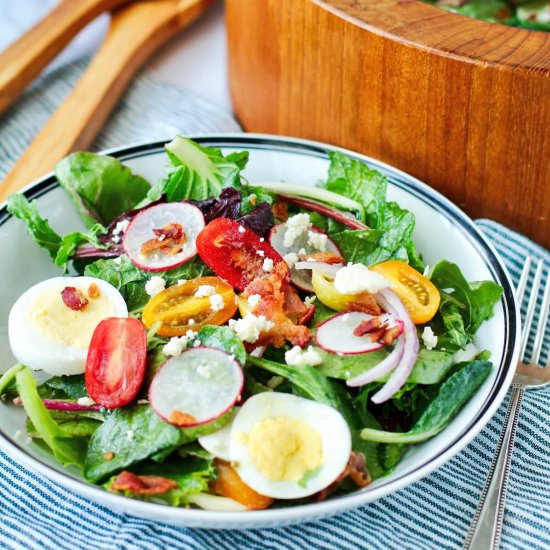 Wilted Mixed Green Salad with Bacon