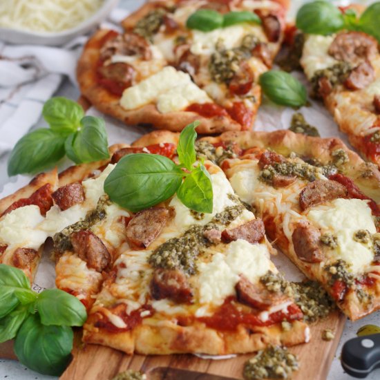 Sausage Flatbread Pizza