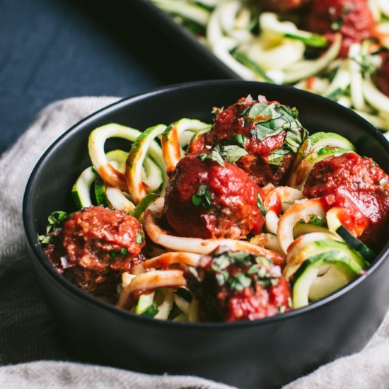 Clean Keto Zoodles with Meatballs