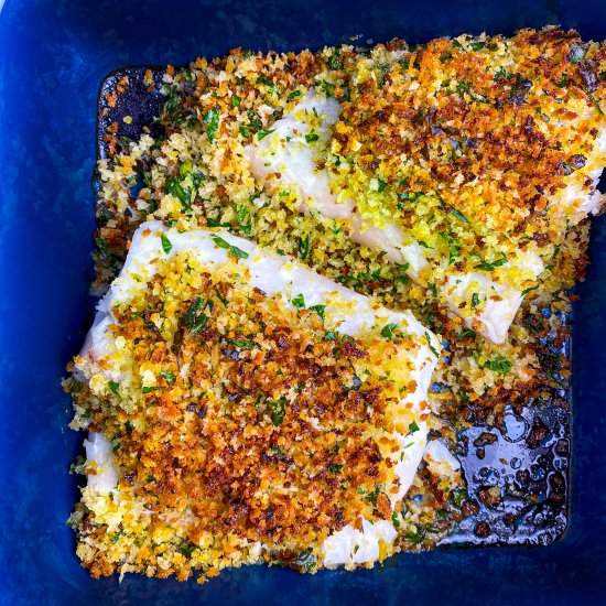 Baked Cod With Lemon-Parsley Panko