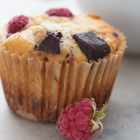 Keto Raspberry Chocolate Muffins