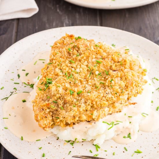 Oven Fried French Onion Pork Chops