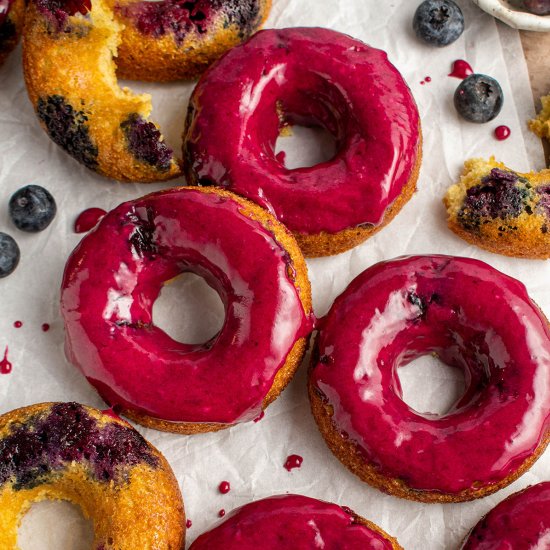 Blueberry elderflower kefir donuts