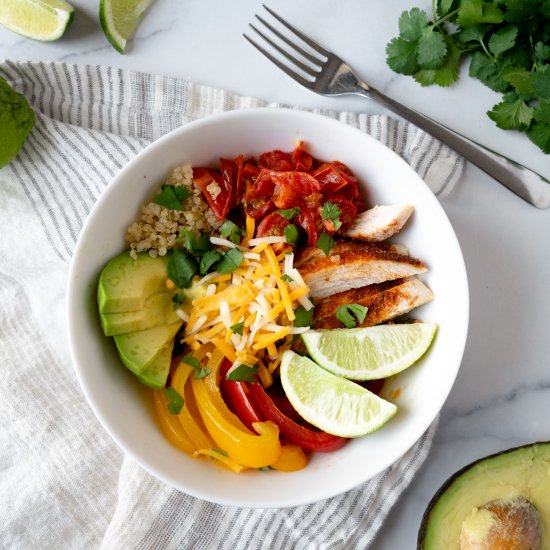 Quinoa Chicken Fajita Bowls