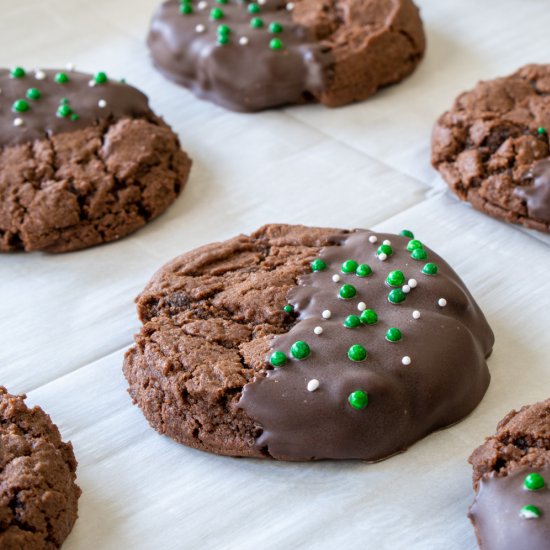 Dipped Chocolate Mint Cookies