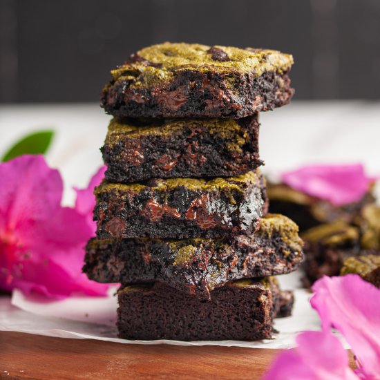 Fudgy Matcha Brownies