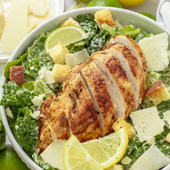 Lemon Kale Caesar Salad