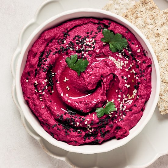 Roasted Beet Hummus w/Horseradish