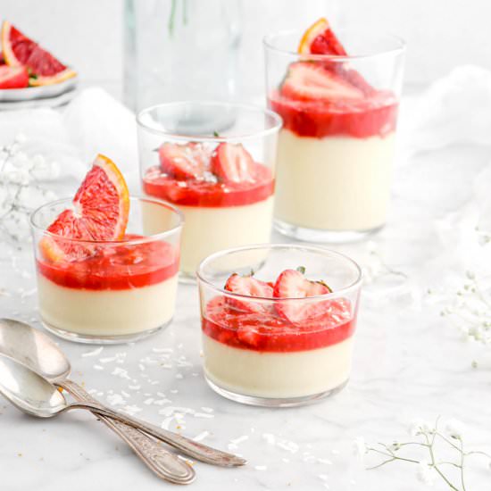 Coconut Custard Strawberry Compote