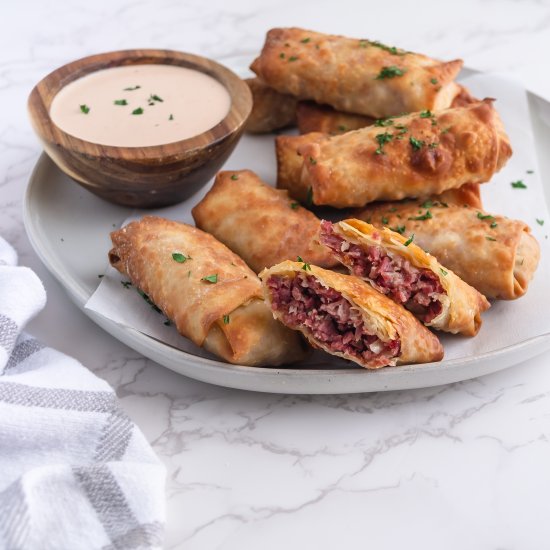 Air-Fryer Reuben Egg Rolls