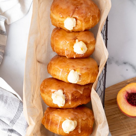 Peach Doughnuts with Peach Cream