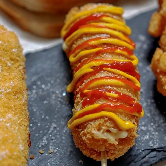 Korean Corn Dogs using Bread Slices