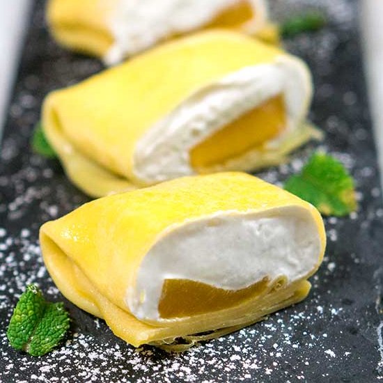 Mango Stuffed Crepes