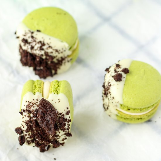 Dirty Matcha Macarons