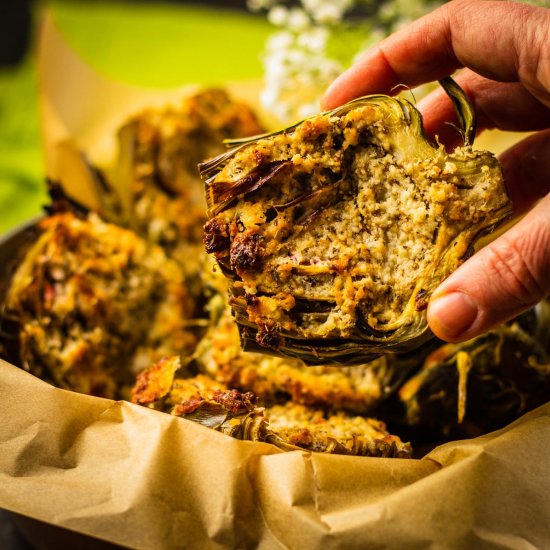 Roasted Artichokes with Parmesan