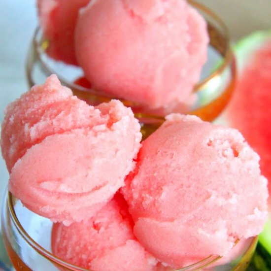 WATERMELON SORBET WITH COCONUT