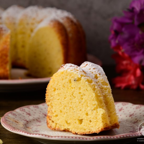 Lemon and cardamom Bundt cake