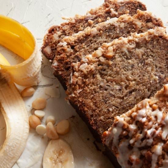 White Choc & Macadamia Banana Bread