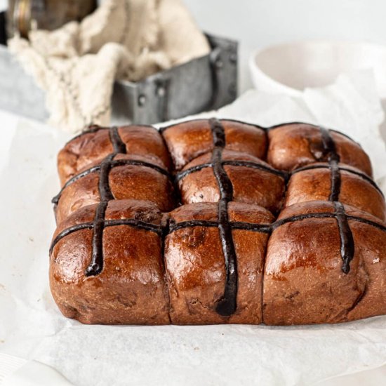 Double Chocolate Hot Cross Buns