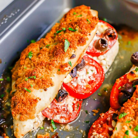 Greek stuffed chicken breasts