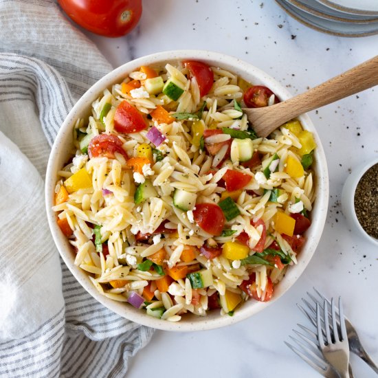 Rainbow Orzo Salad