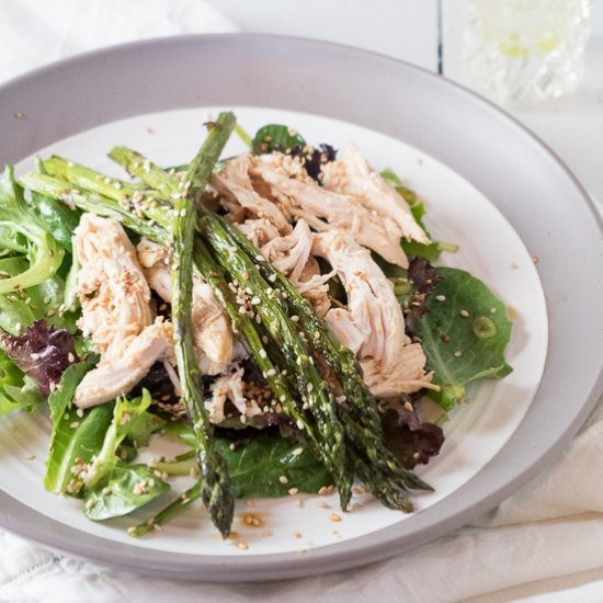 Sesame Chicken Salad with Asparagus