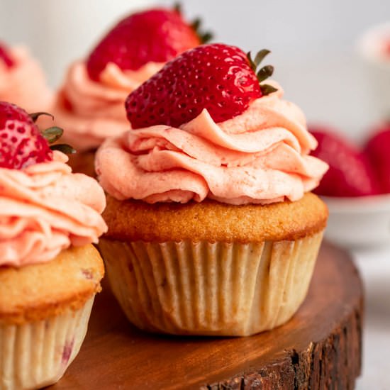 Strawberry Filled Cupcakes