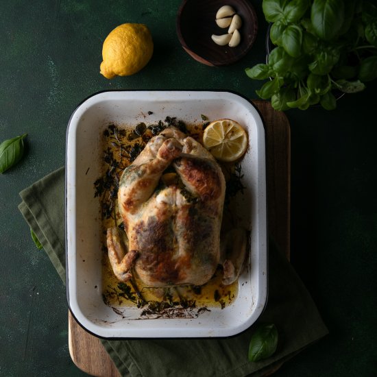 Roasted chicken with Herbs and Lemom