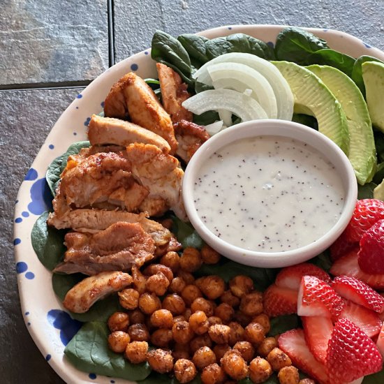 Strawberry Spinach Salad w/ Chicken