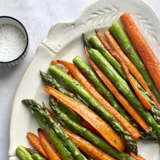 Roasted Asparagus and Carrots