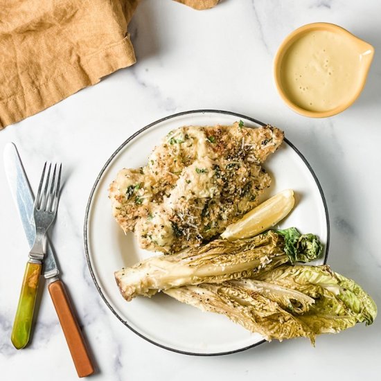 sheet pan caesar salad