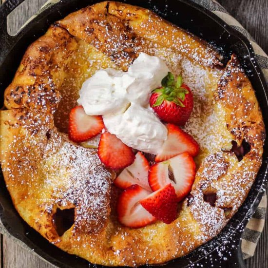 Roasted Strawberry Dutch Baby