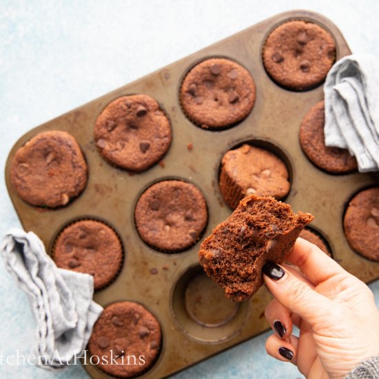 Triple Chocolate Almond Muffins