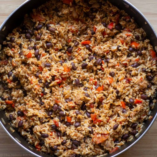 Chorizo, Rice and Beans Skillet