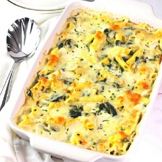 spinach artichoke pasta bake