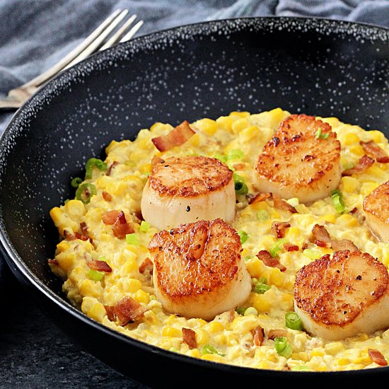 eared Scallops with Creamy Corn